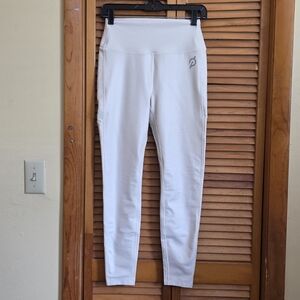 EUC Peloton Women's Cream High Rise Leggings Size Medium